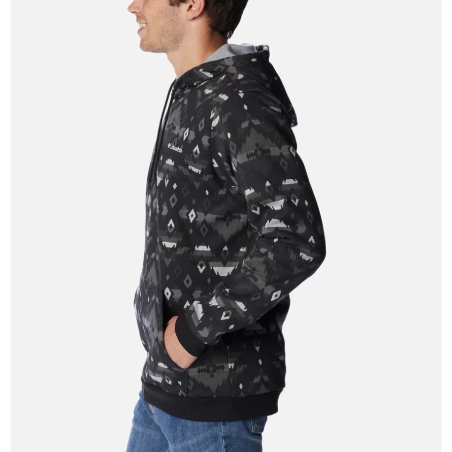 Columbia Men's Columbia Logo Printed Hoodie Black Rocky Mountain Print