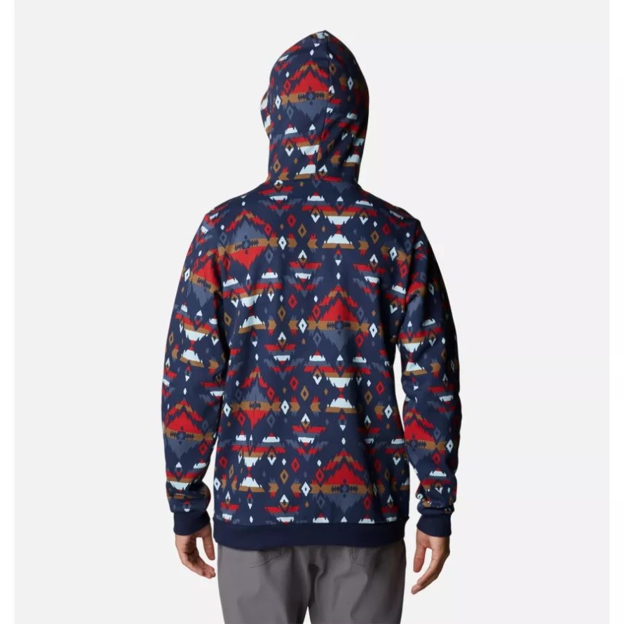 Columbia Men's Columbia Logo Printed Hoodie Collegiate Navy Rocky Mountain Print