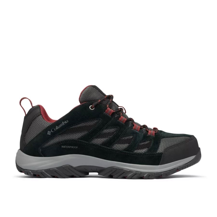 Columbia Men's Crestwood Waterproof Hiking Shoe Wide Dark Grey/Red Jasper