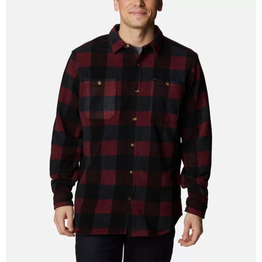 Columbia Men's Flare Gun Fleece Over Shirt Elderberry Multi Check
