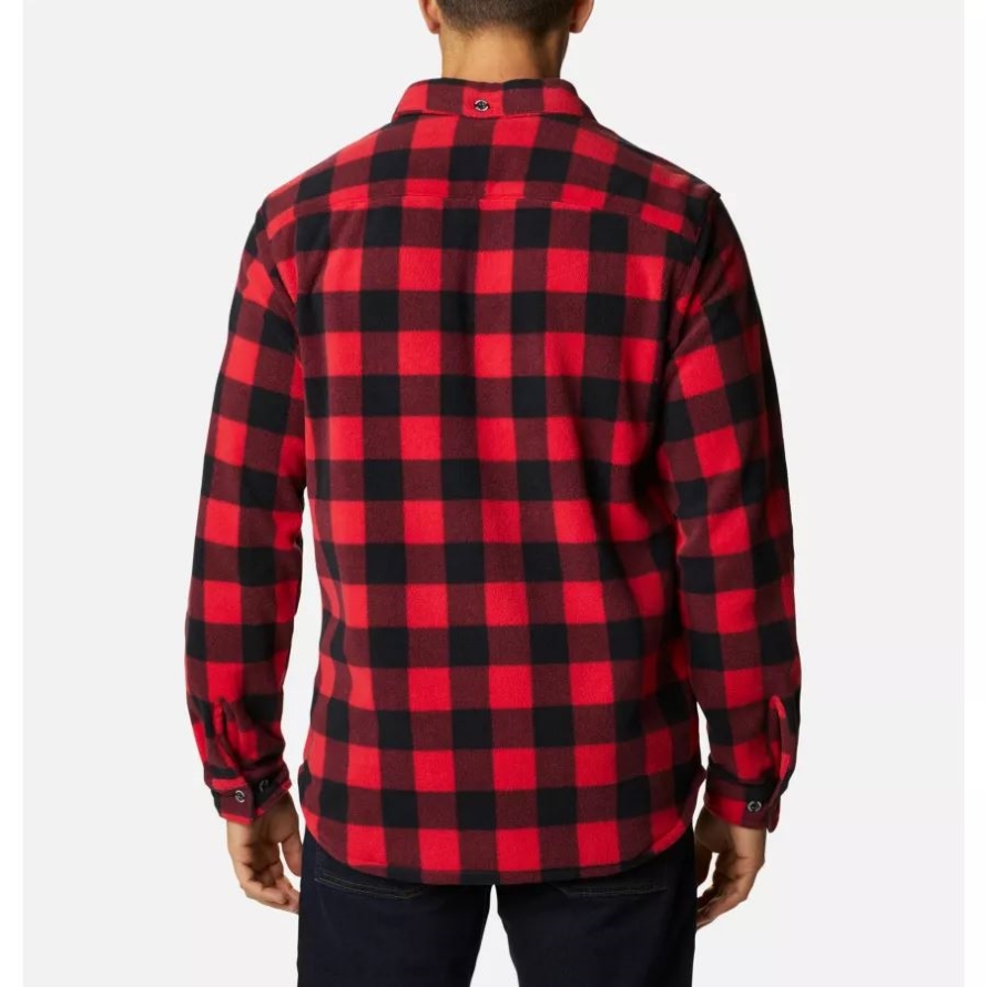 Columbia Men's Flare Gun Fleece Over Shirt Mountain Red Check