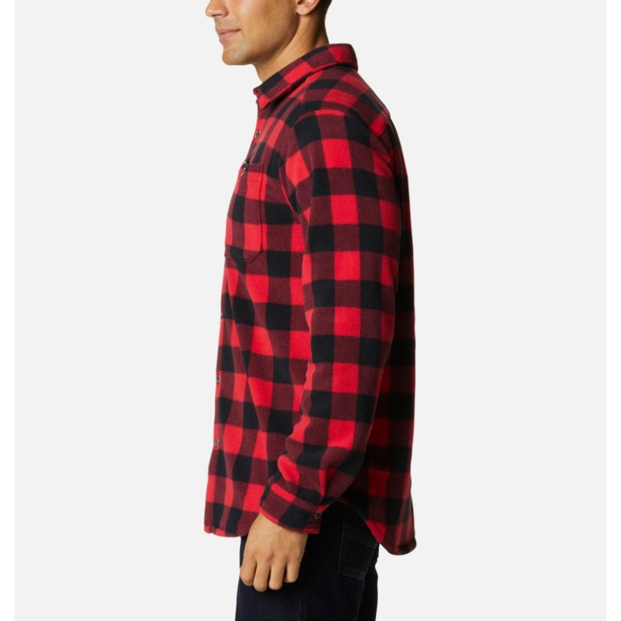 Columbia Men's Flare Gun Fleece Over Shirt Mountain Red Check
