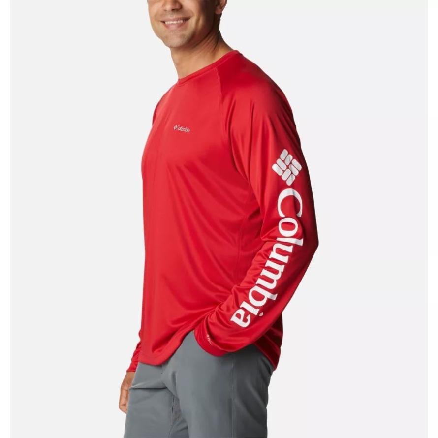 Columbia Men's Fork Stream Long Sleeve Shirt Mountain Red
