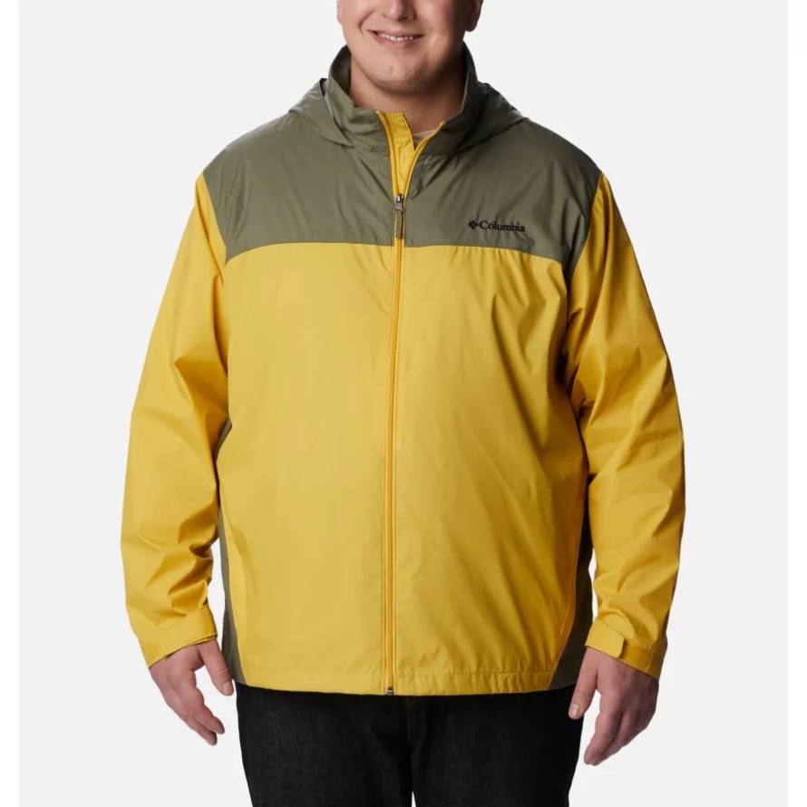 Columbia Men's Glennaker Lake Rain Jacket Big Golden Nugget/Stone Green