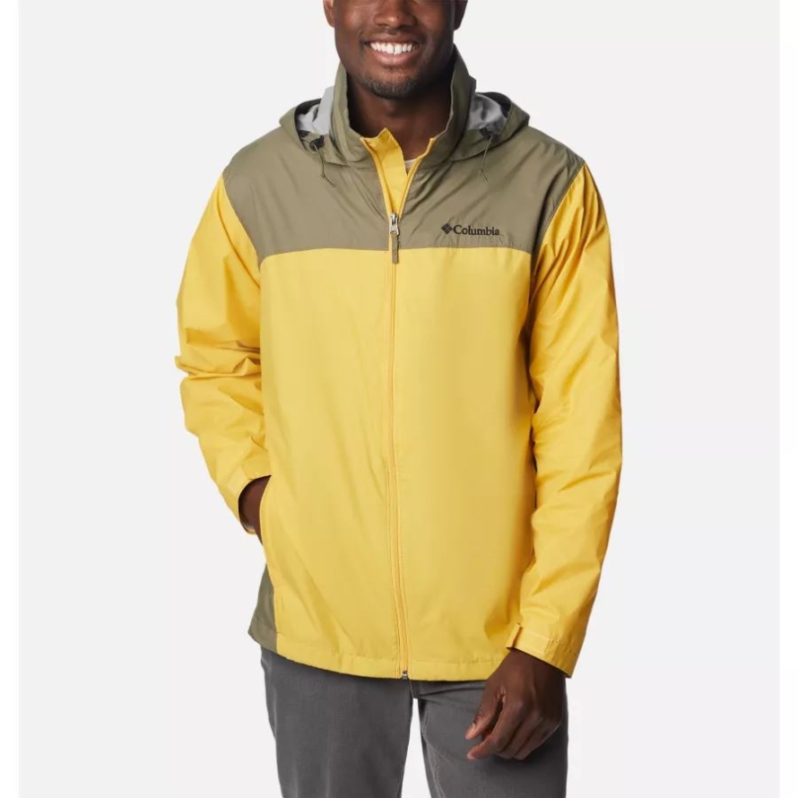 Columbia Men's Glennaker Lake Rain Jacket Golden Nugget/Stone Green