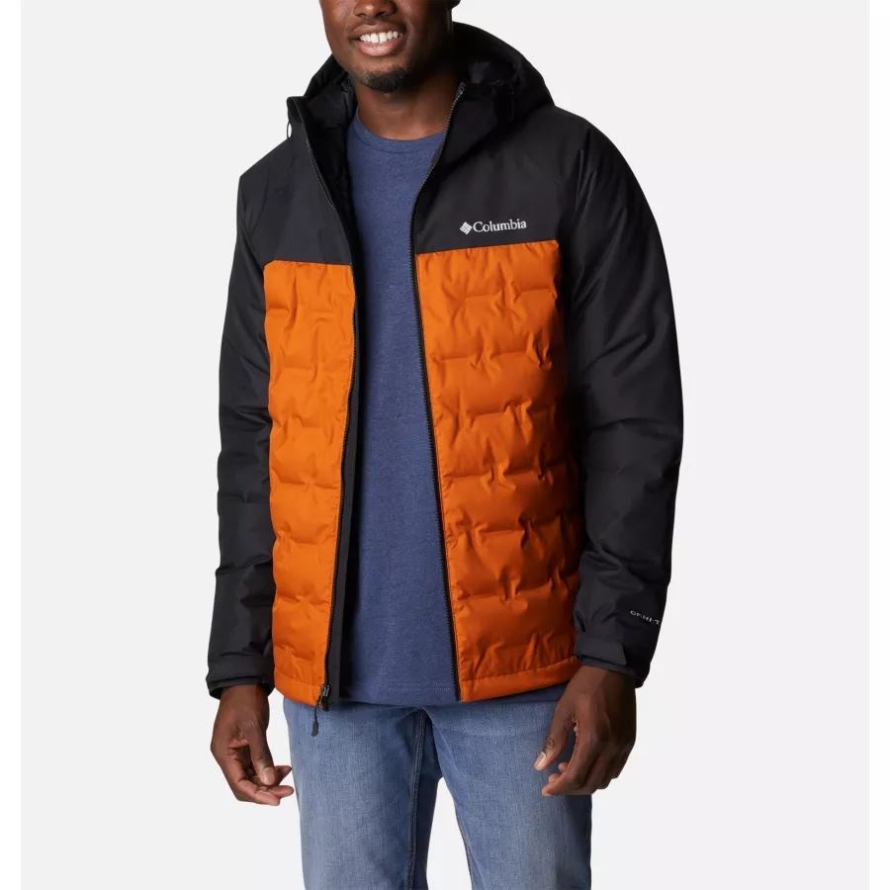 Columbia Men's Grand Trek II Down Hooded Jacket Warm Copper/Black