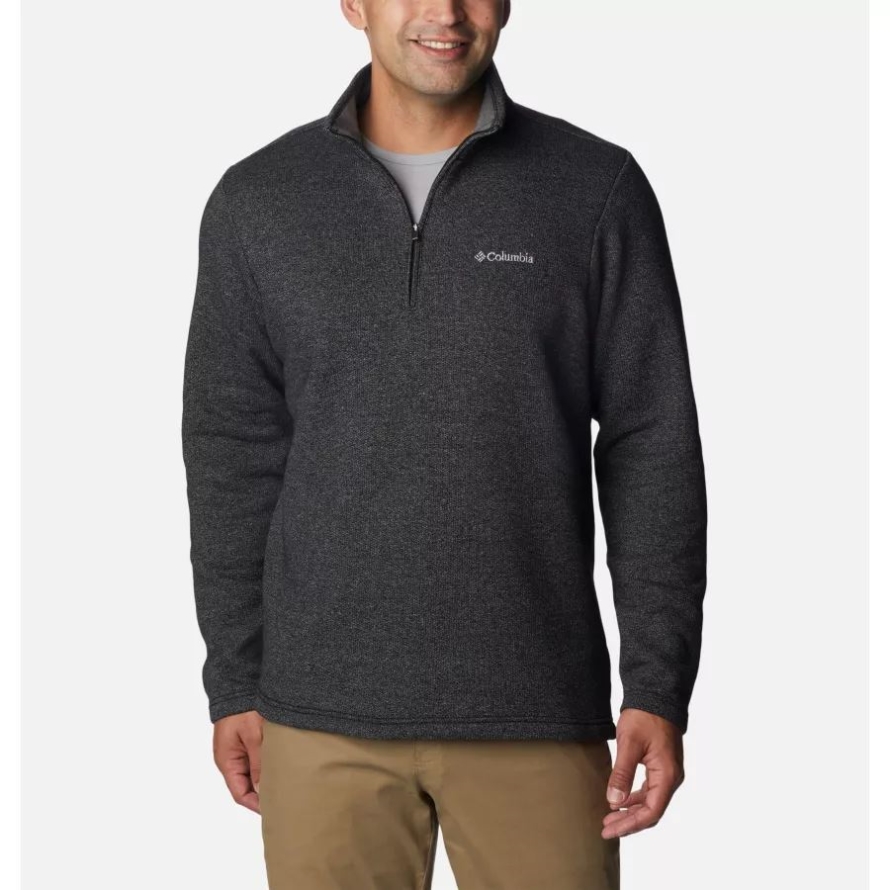 Columbia Men's Great Hart Mountain III Half Zip Black Heather