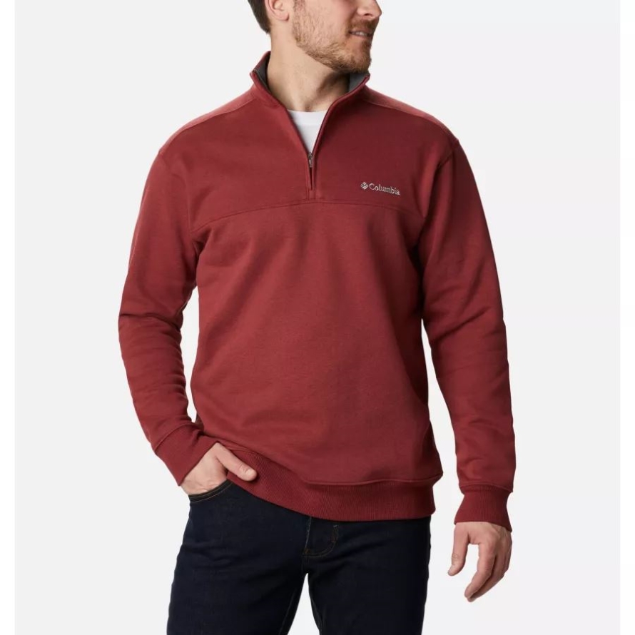 Columbia Men's Hart Mountain II Half Zip Sweatshirt Red Jasper