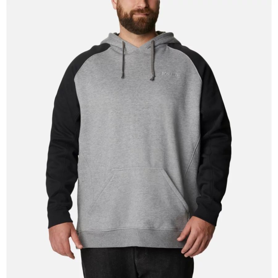 Columbia Men's Hart Mountain II Hoodie Big Charcoal Heather/Black