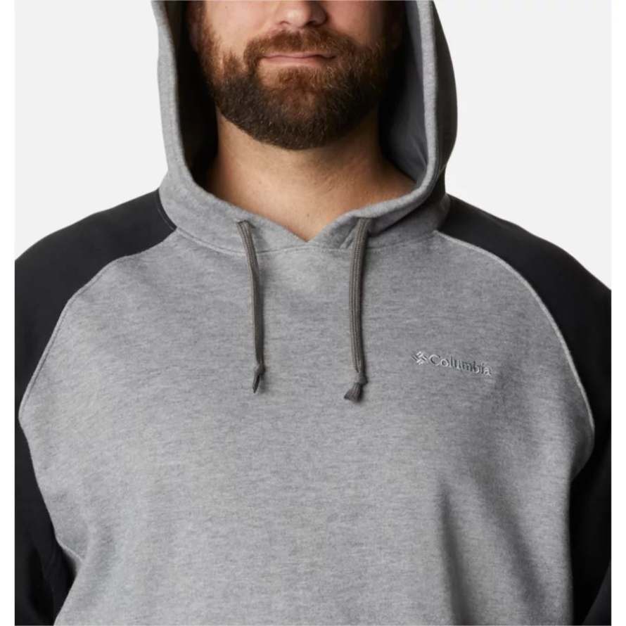 Columbia Men's Hart Mountain II Hoodie Big Charcoal Heather/Black