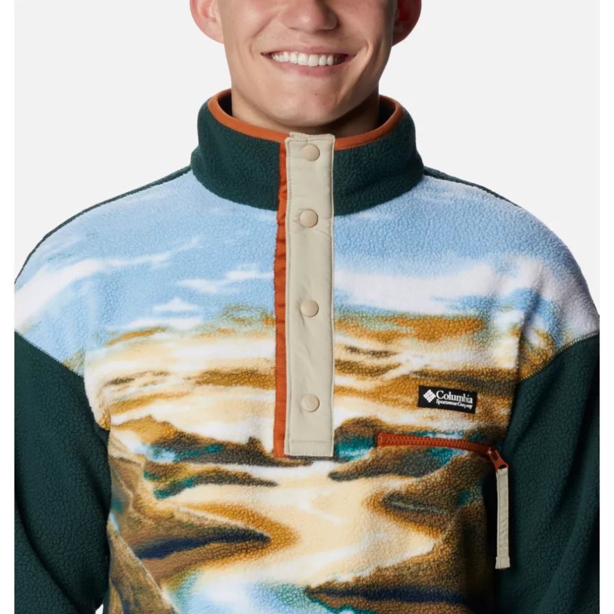 Columbia Men's Helvetia Half Snap Fleece Warm Copper CRG Print