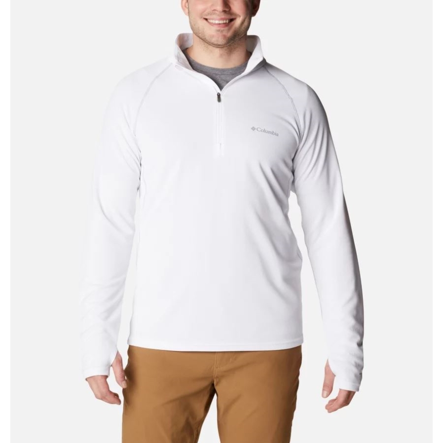 Columbia Men's Narrows Pointe Half Zip Shirt White/Columbia Grey