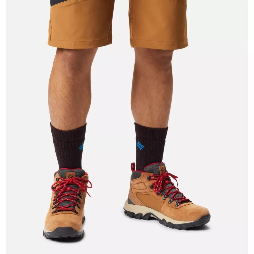 Columbia Men's Newton Ridge Plus II Suede Waterproof Hiking Boot Elk/Mountain Red