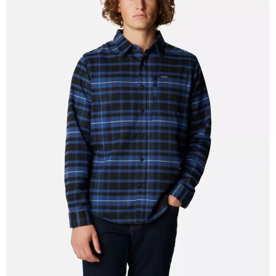 Columbia Men's Outdoor Elements II Flannel Shirt Night Tide Oversize Tartan