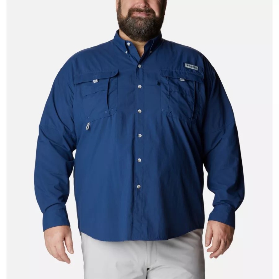 Columbia Men's PFG Bahama II Long Sleeve Shirt Big Carbon