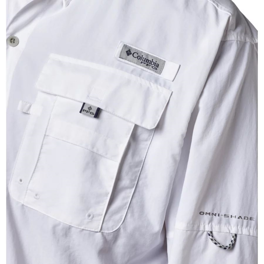 Columbia Men's PFG Bahama II Long Sleeve Shirt Tall White