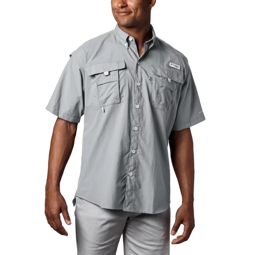 Columbia Men's PFG Bahama II Short Sleeve Shirt Tall Cool Grey