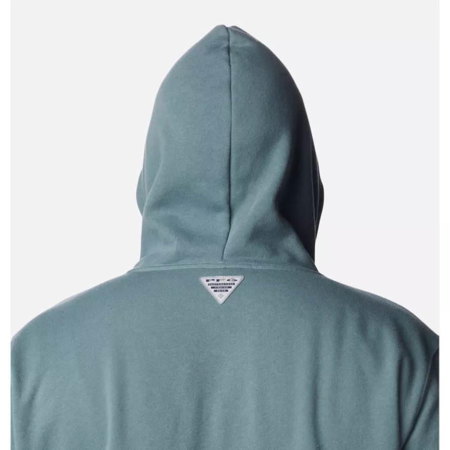 Columbia Men's PFG Fish Flag II Hoodie Big Metal/Key West Bass Lures