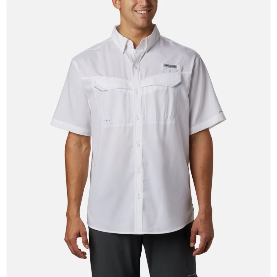 Columbia Men's PFG Low Drag Offshore Short Sleeve Shirt Tall White