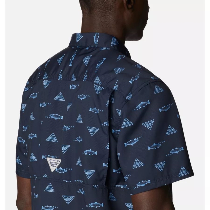 Columbia Men's PFG Super Slack Tide Camp Shirt Collegiate Navy Rivermade