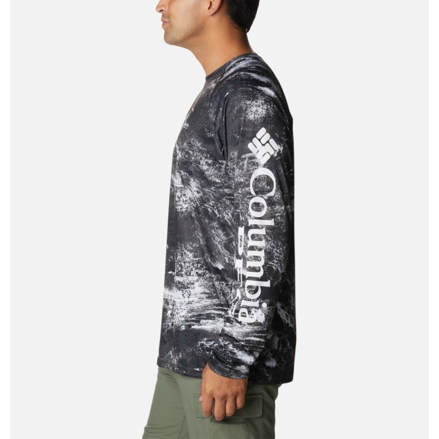 Columbia Men's PFG Super Terminal Tackle Long Sleeve Shirt Black Realtree Horizon