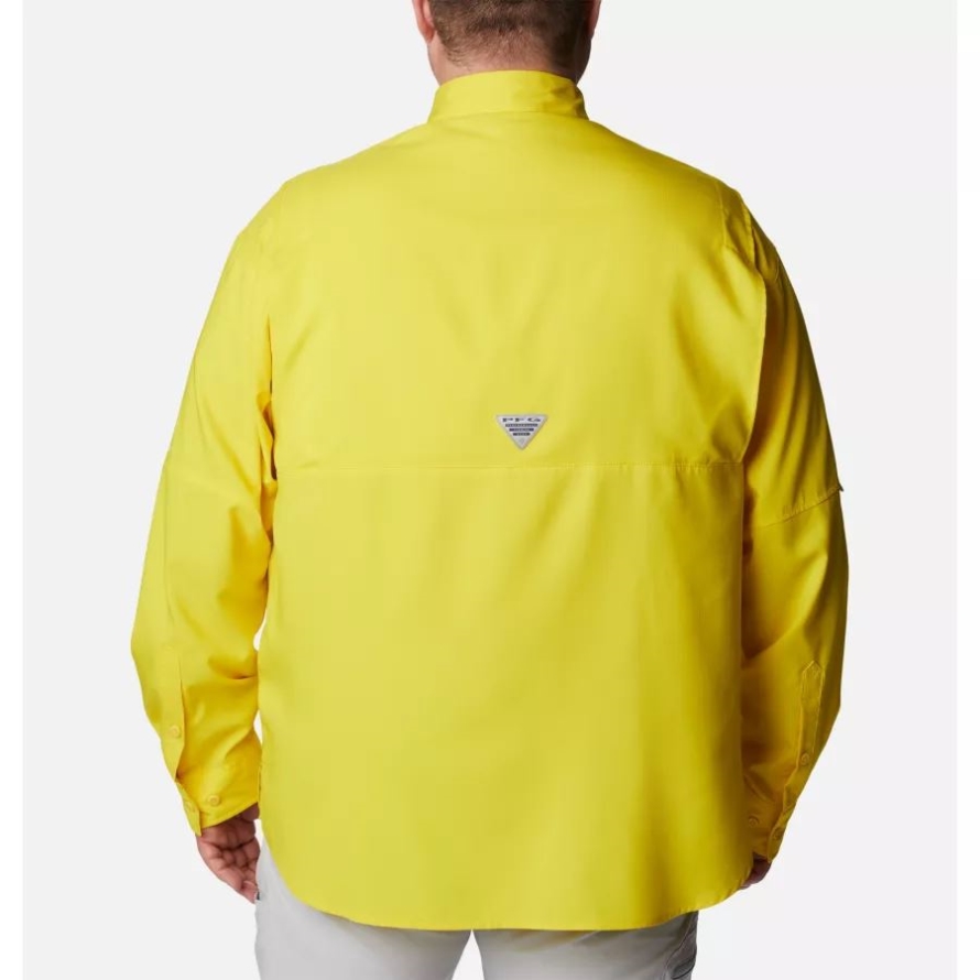 Columbia Men's PFG Tamiami II Long Sleeve Shirt Big Laser Lemon