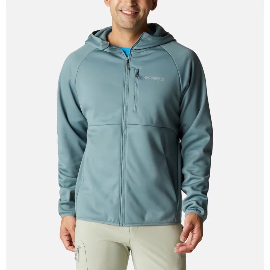 Columbia Men's PFG Terminal Stretch Softshell Hooded Jacket Metal