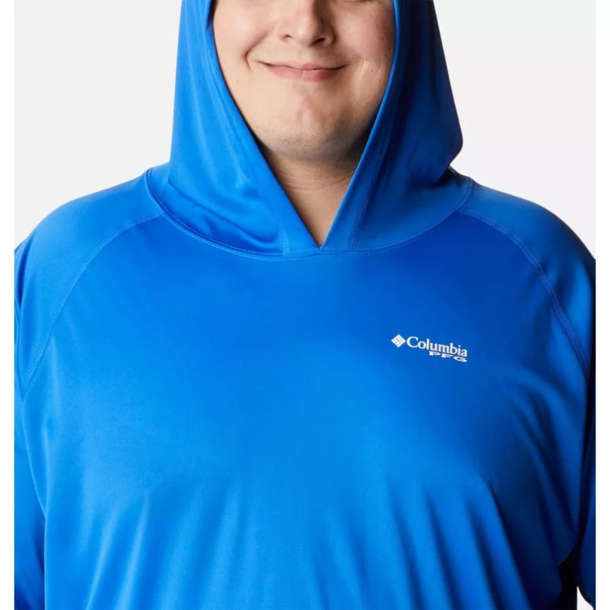 Columbia Men's PFG Terminal Tackle Hoodie Big Blue Macaw/White Logo