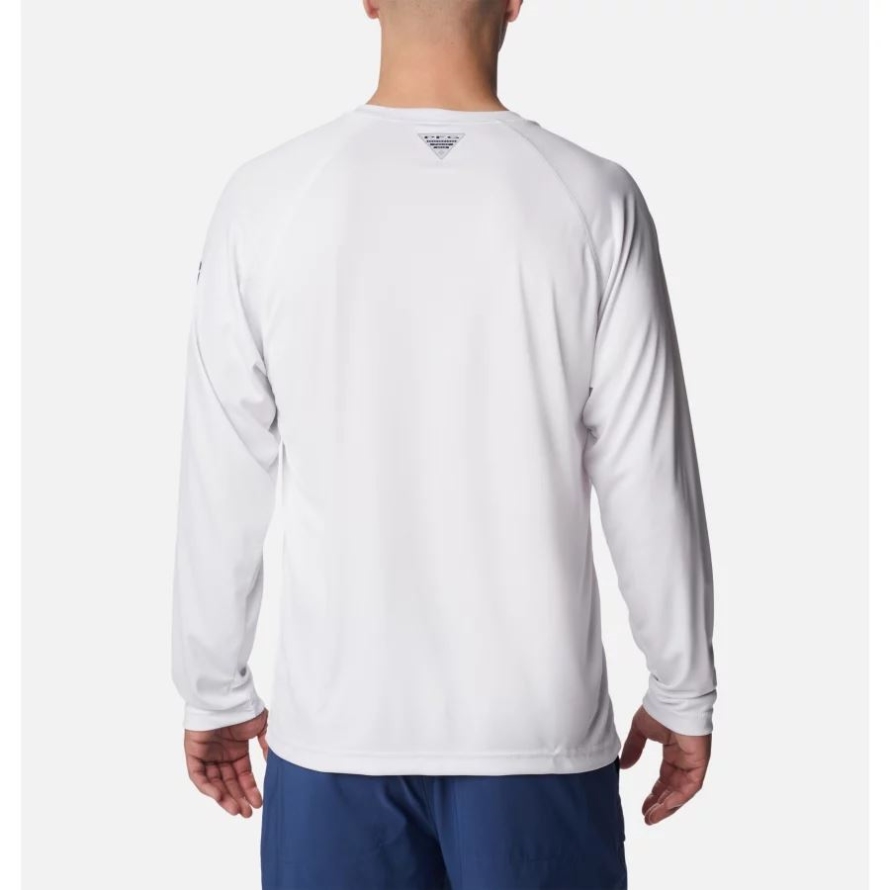 Columbia Men's PFG Terminal TackleLong Sleeve Shirt Tall White/Nightshade Logo