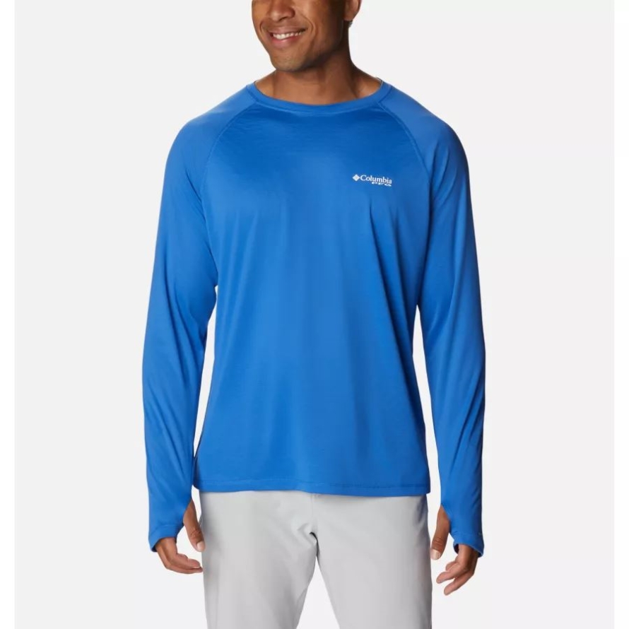 Columbia Men's PFG Zero Rules Ice Long Sleeve Shirt Vivid Blue