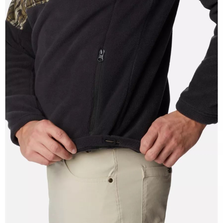 Columbia Men's PHG Fleece Overlay 1/4 Zip Pullover Black/MO Bottomland
