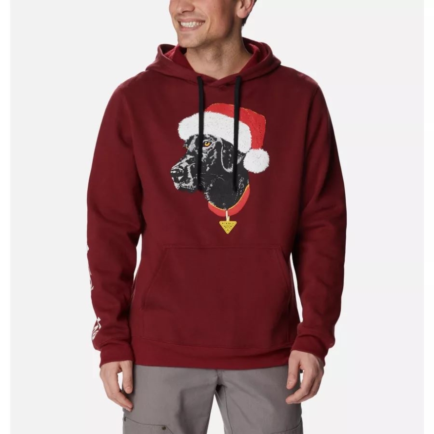 Columbia Men's PHG Heritage Hoodie Red Jasper/White Santa Paws