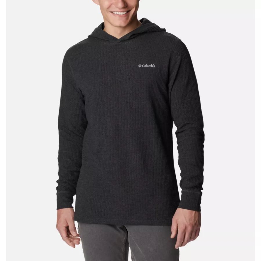 Columbia Men's Pine Peak Waffle Hoodie Black Heather