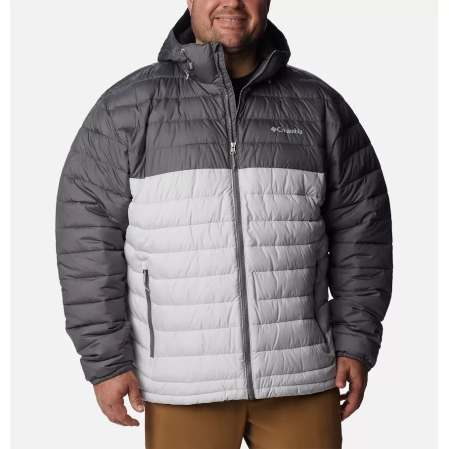 Columbia Men's Powder Lite Hooded Insulated Jacket Big Nimbus Grey/City Grey