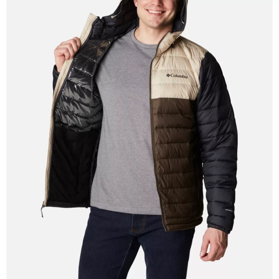 Columbia Men's Powder Lite Hooded Insulated Jacket Cordovan/Ancient Fossil/Black