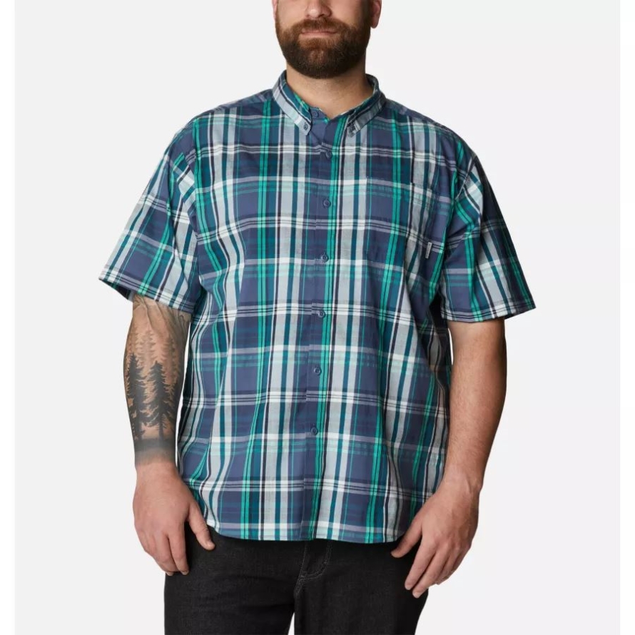 Columbia Men's Rapid Rivers II Short Sleeve Shirt Big Dark Mountain Multi Madras