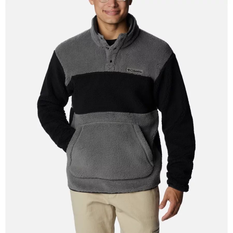 Columbia Men's Rugged Ridge Sherpa Pullover City Grey/Black