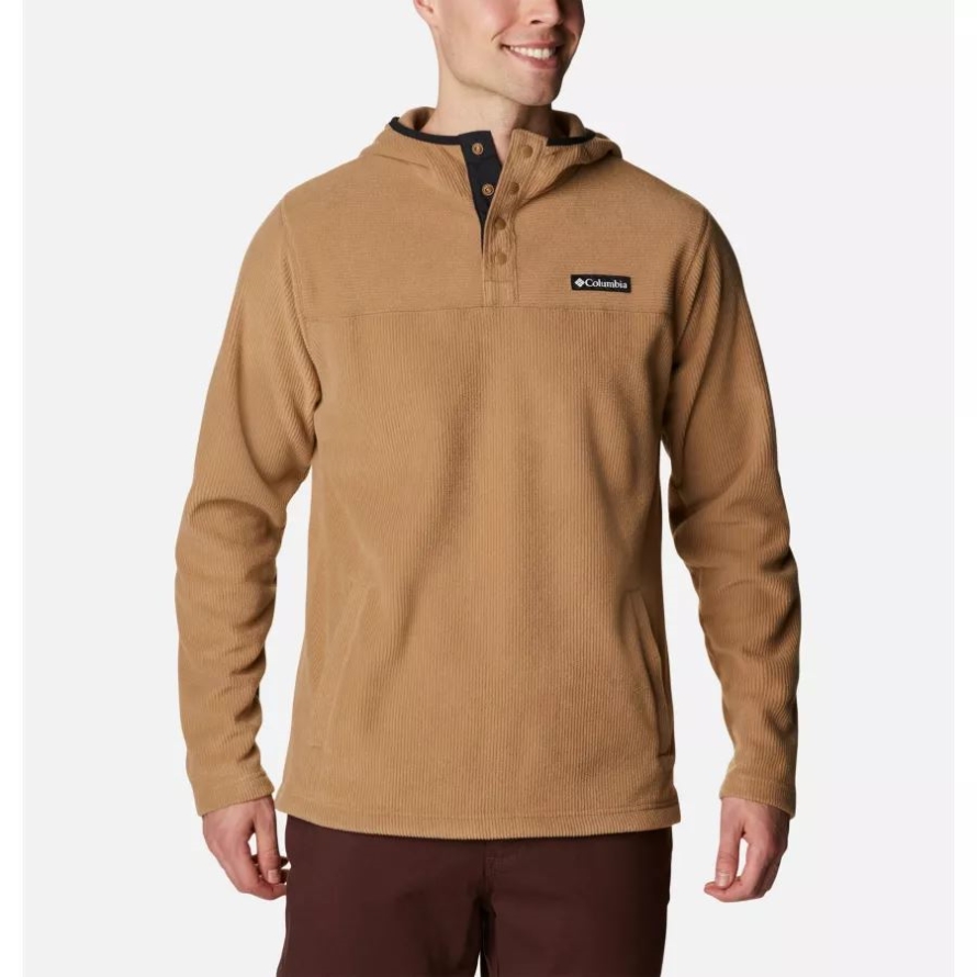 Columbia Men's Steens Mountain Novelty Half Snap Fleece Hoodie Delta