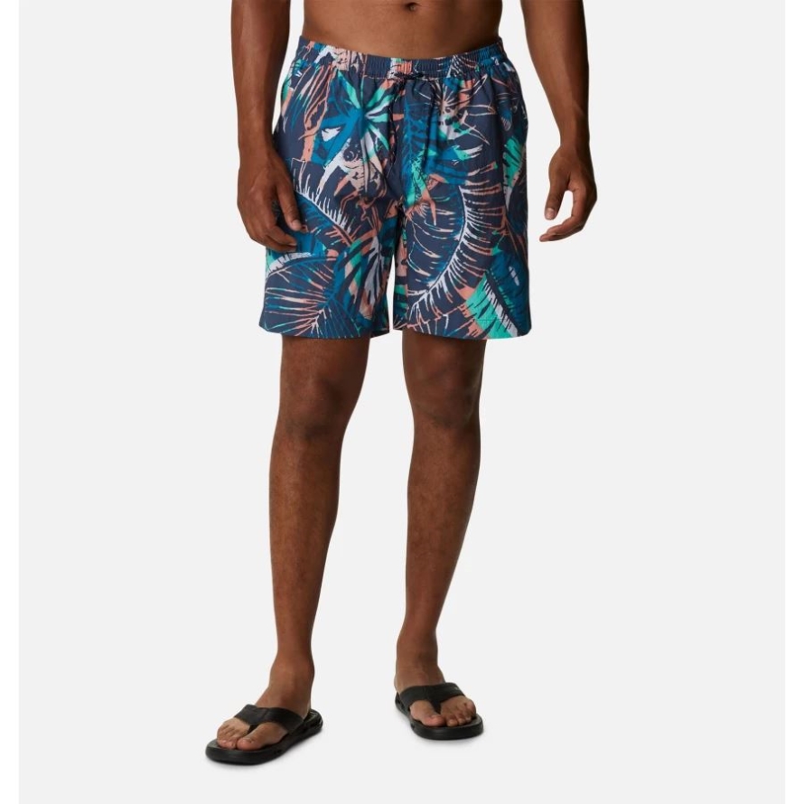 Columbia Men's Summerdry Shorts Dark Mountain King Palms Multi