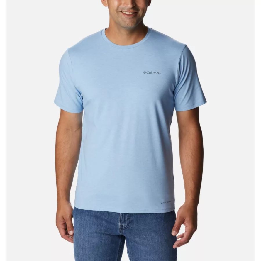 Columbia Men's Sun Trek Short Sleeve T-Shirt Jet Stream Heather