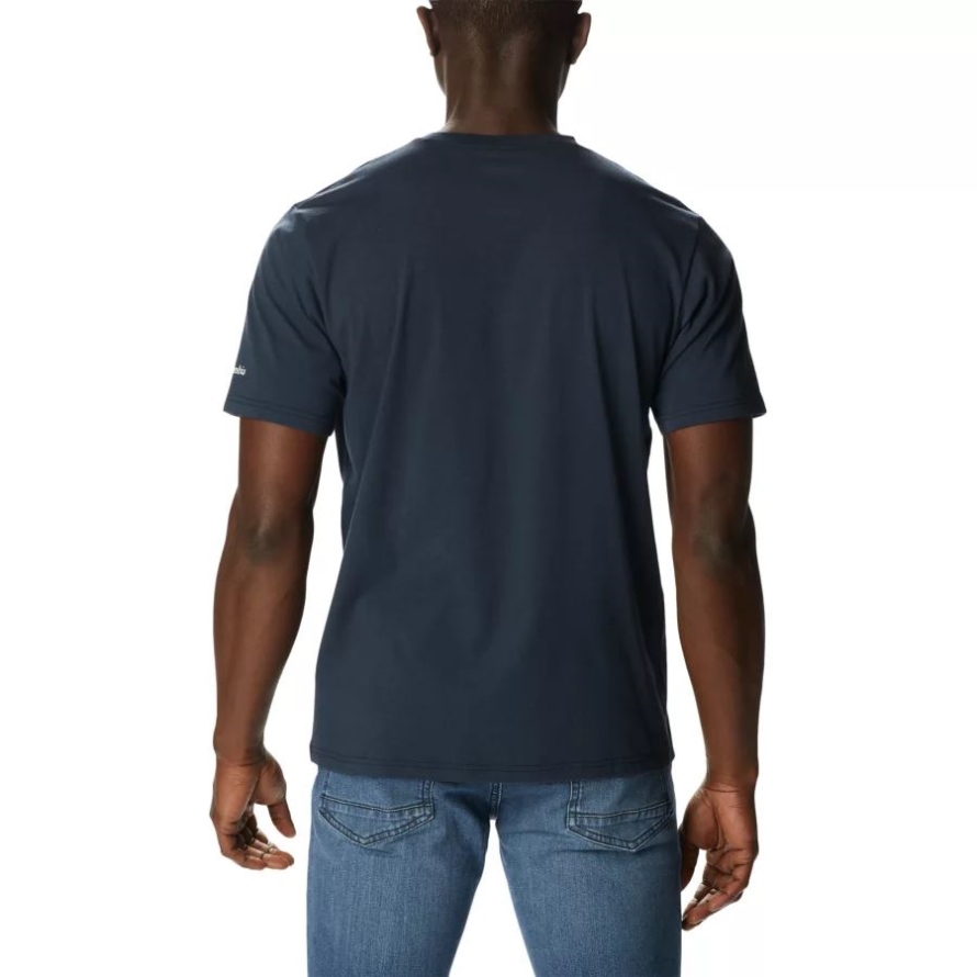Columbia Men's Sun Trek Technical T-Shirt Collegiate Navy/Suntrek Trails Chest