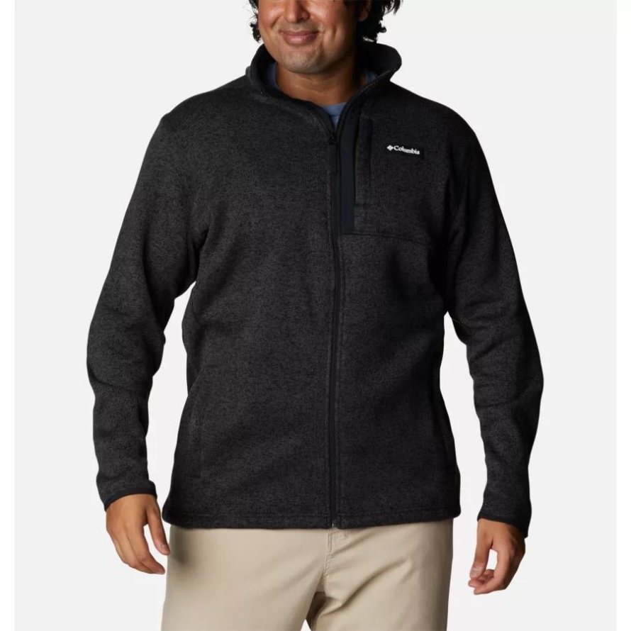 Columbia Men's Sweater Weather Full Zip Fleece Extended Size Black Heather