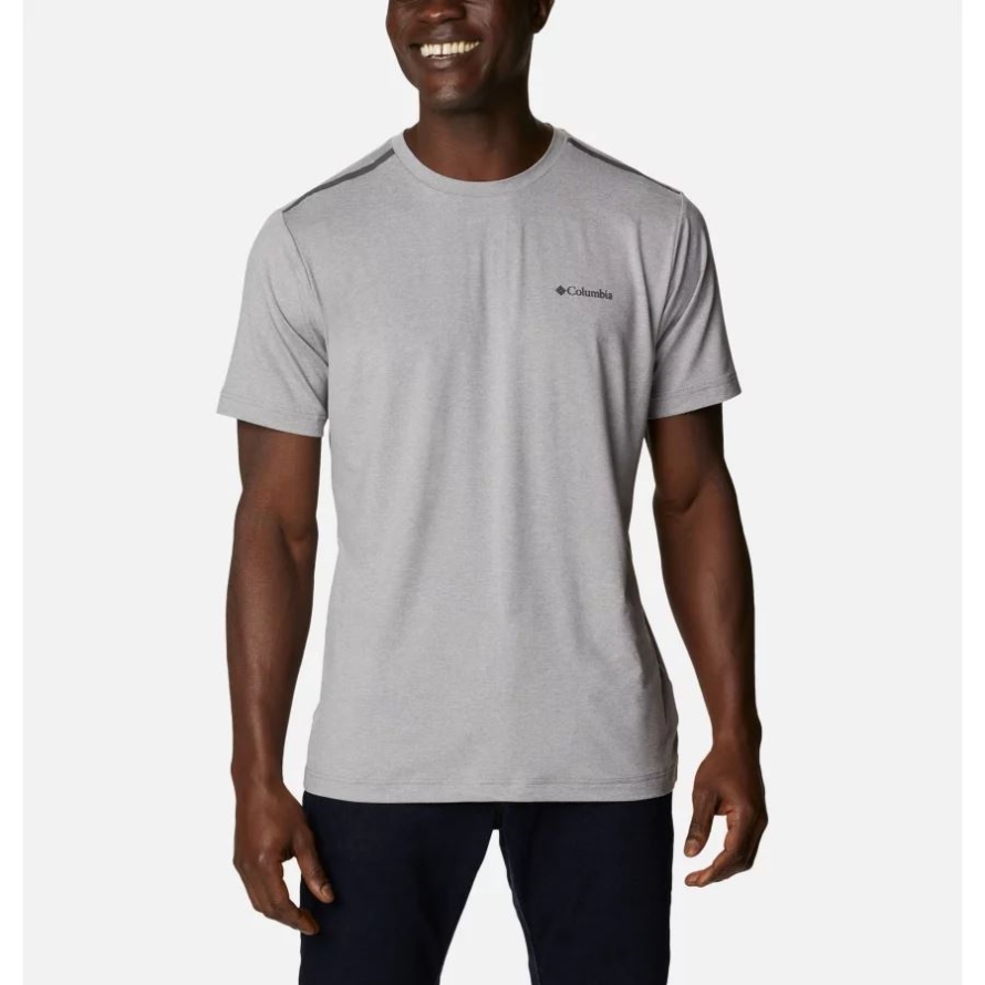 Columbia Men's Tech Trail Crew Neck Shirt Cool Grey