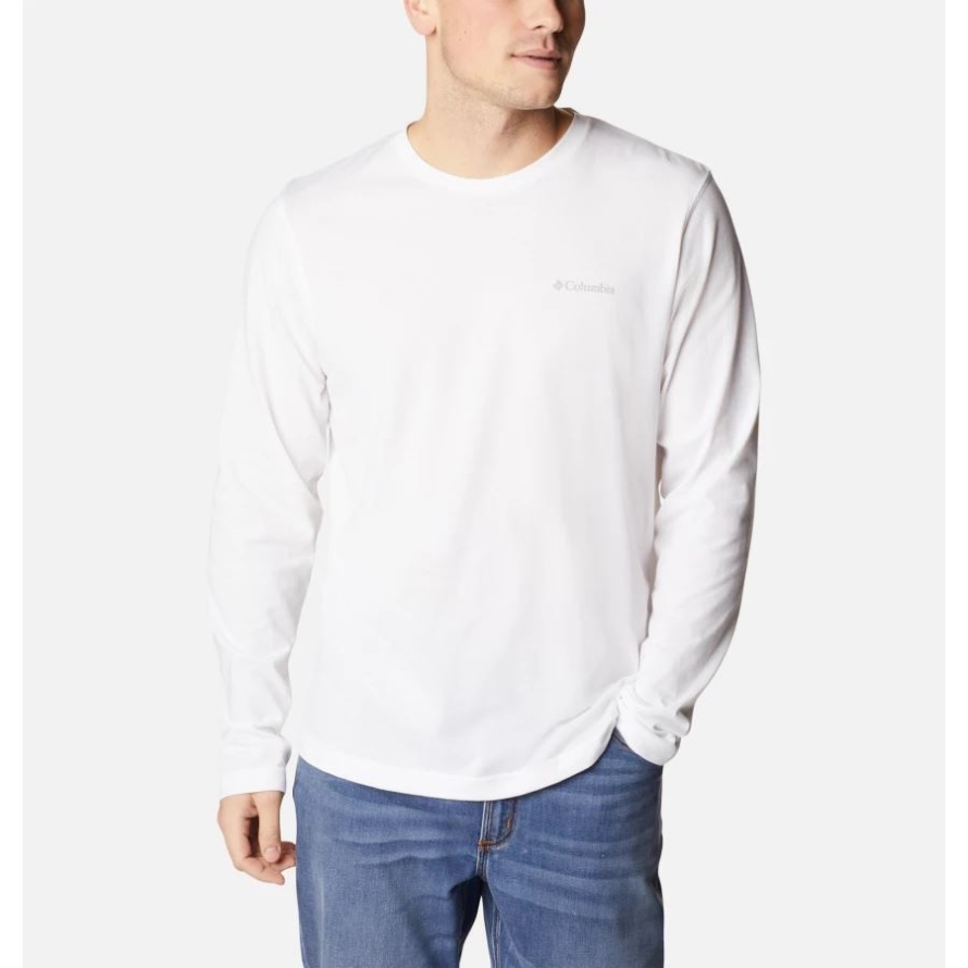 Columbia Men's Thistletown Hills Long Sleeve Crew Shirt White