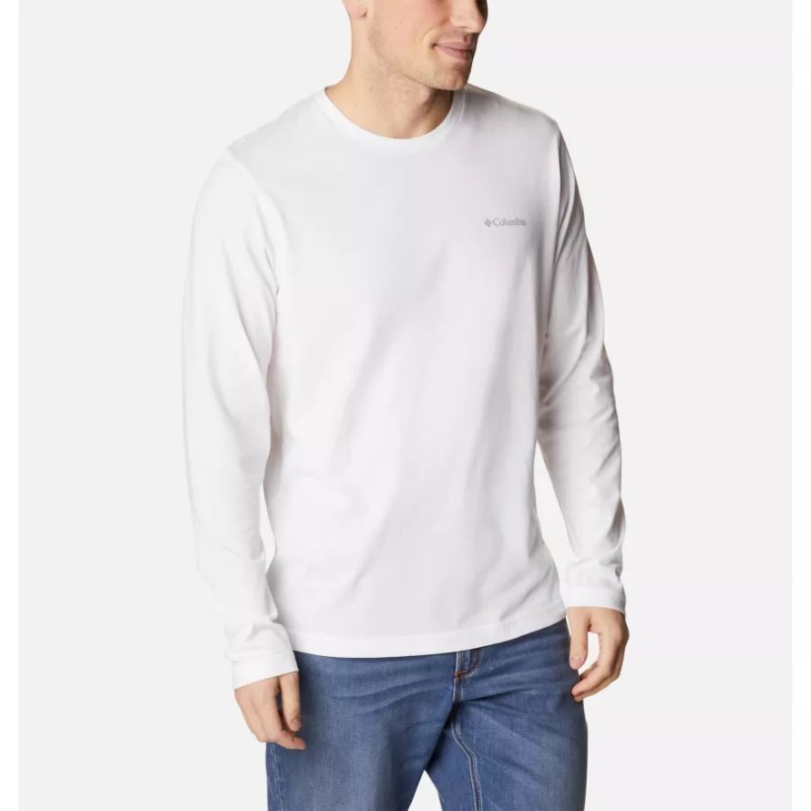 Columbia Men's Thistletown Hills Long Sleeve Crew Shirt White