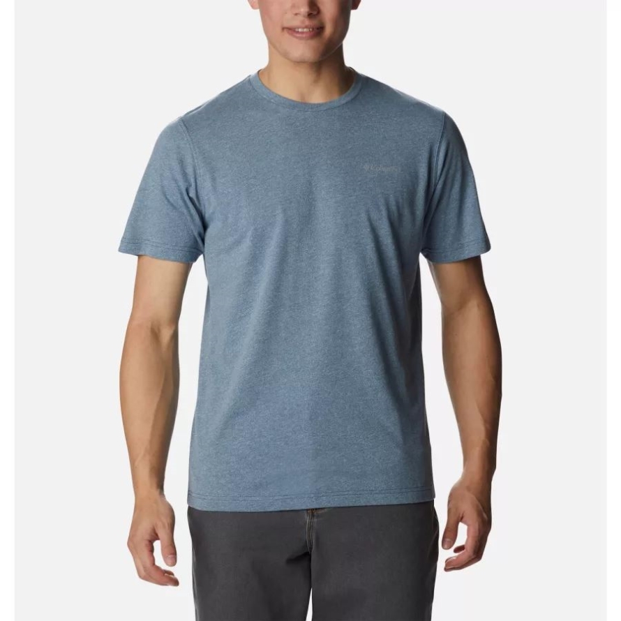 Columbia Men's Thistletown Hills Short Sleeve Shirt Big Dark Mountain/Sky Blue