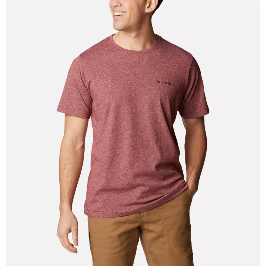 Columbia Men's Thistletown Hills Short Sleeve Shirt Red Jasper Heather