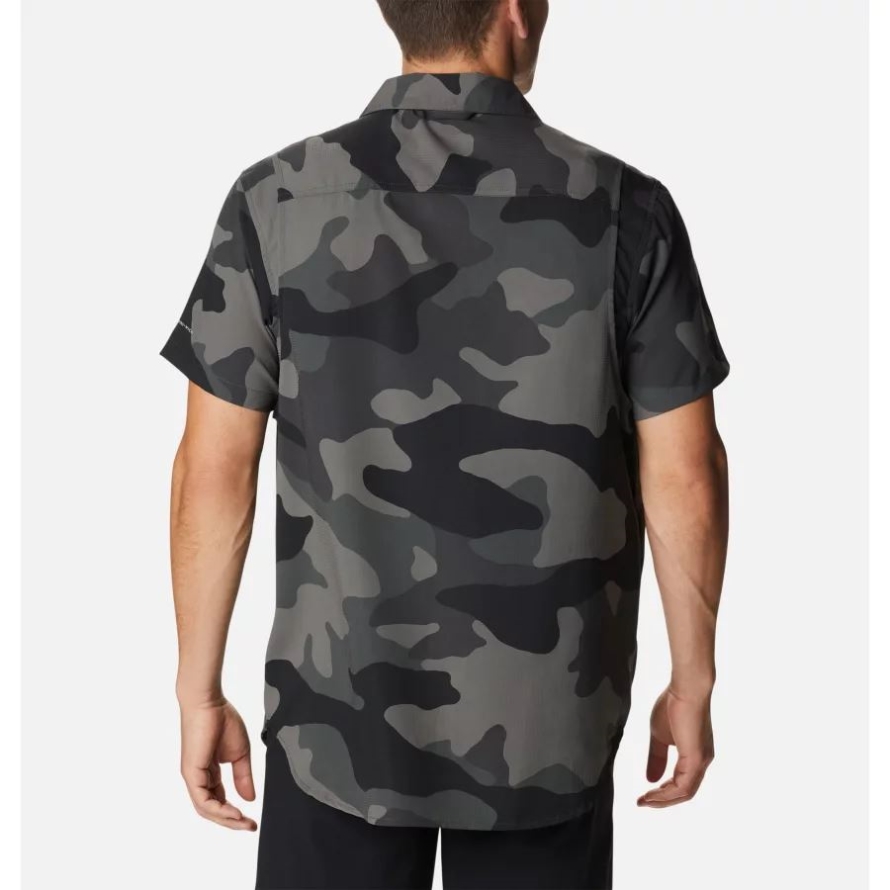 Columbia Men's Utilizer Printed Woven Short Sleeve Shirt Black Mod Camo