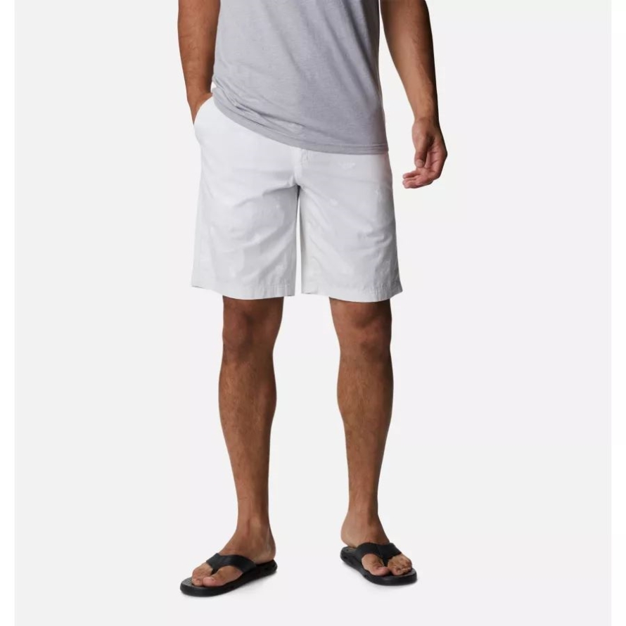 Columbia Men's Washed Out Casual Printed Shorts Nimbus Grey Camp Social Print