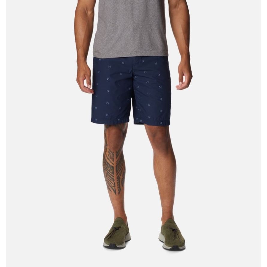 Columbia Men's Washed Out Printed Shorts Collegiate Navy Hammocked